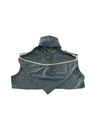 Reworked Denim Open Collar Bone Top