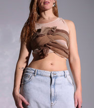 Load image into Gallery viewer, Reworked Micro Mesh Pantyhose Crop Top

